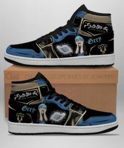 Alternative view of Black Bull Grey J1s Sneakers Anime