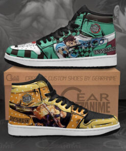 Tanjiro and Zenitsu Agatsuma J1s Sneakers Anime Breathing Form MN22