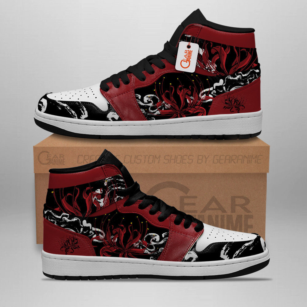 Red Spider Lily Flowers J1s Sneakers Japanese Styles - Image 2