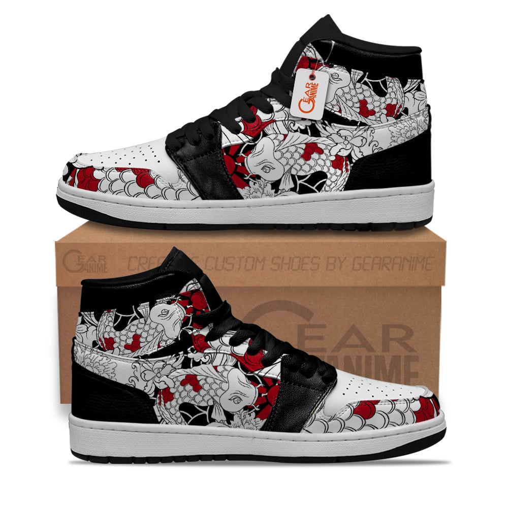 Japanese Koi Fish Tattoo J1s Sneakers - Image 2