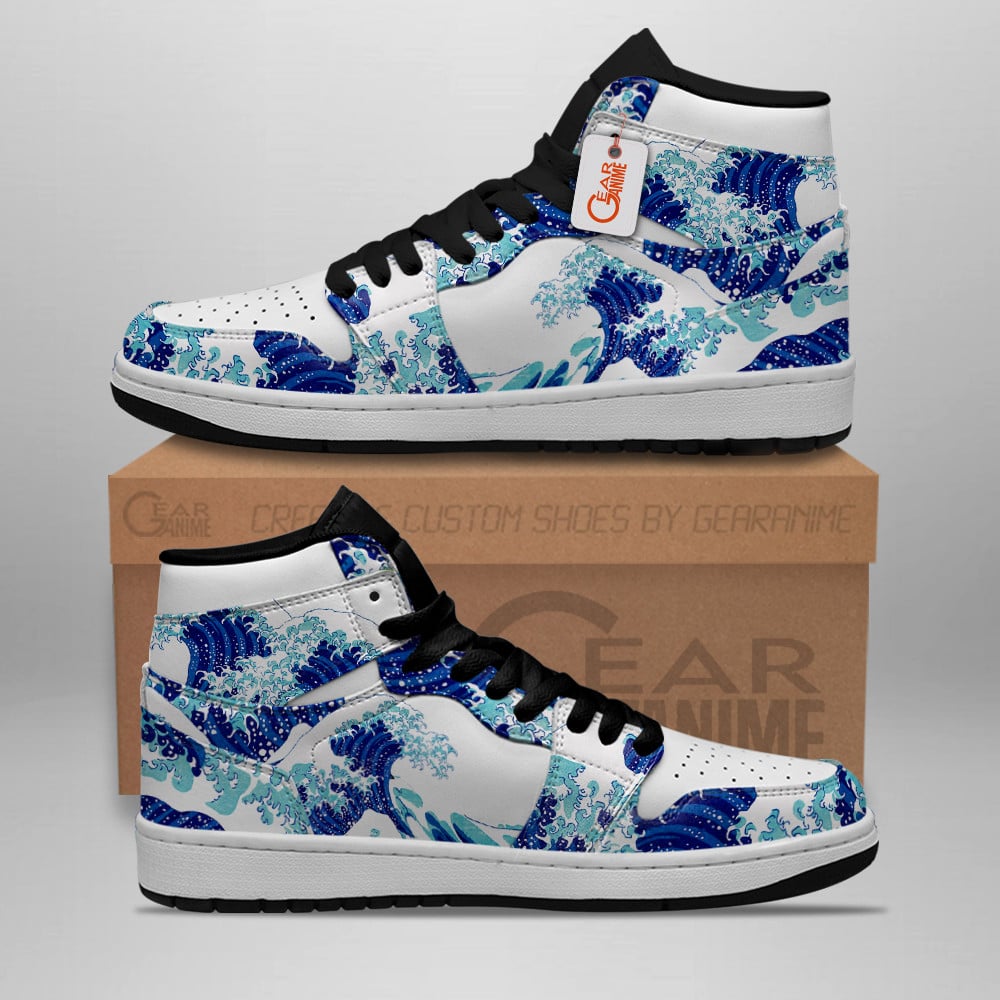Japanese Kanagawa Great Wave J1s Sneakers - Image 2