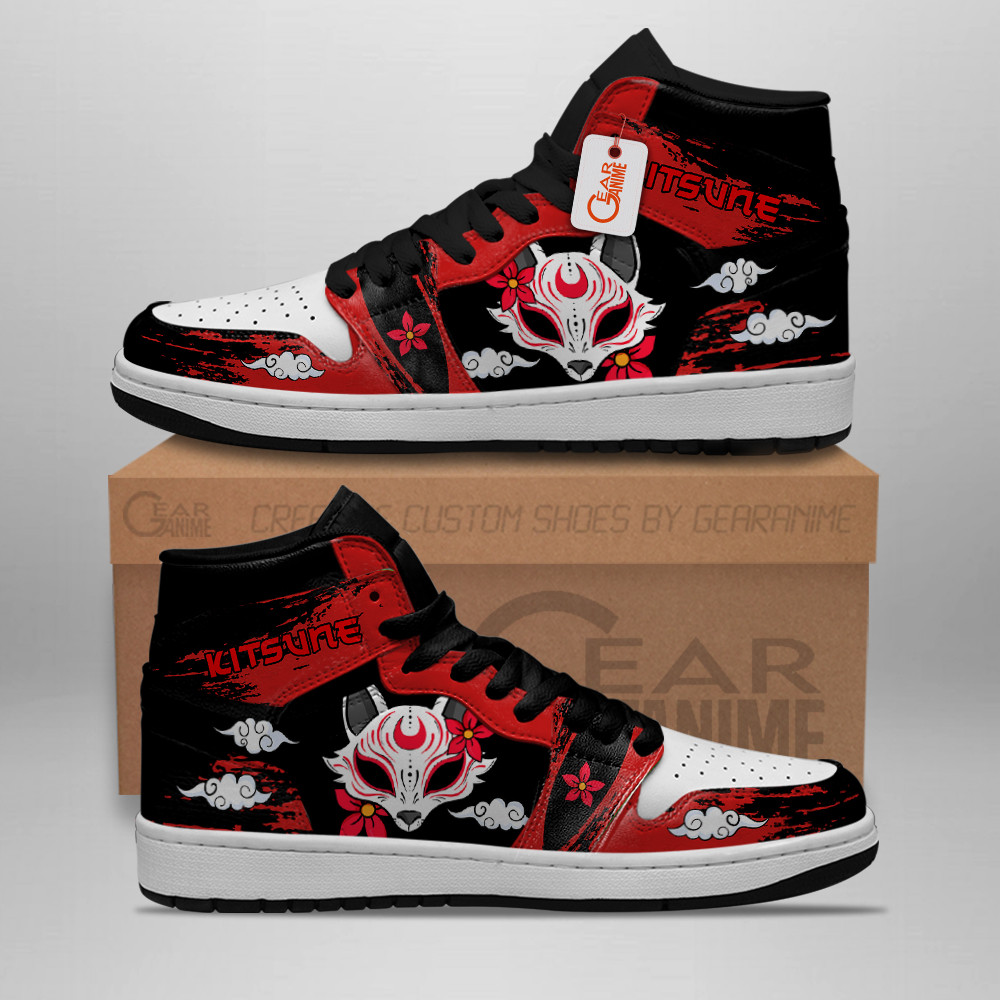 Japanese Kitsune Fox Mask J1s Sneakers - Image 2