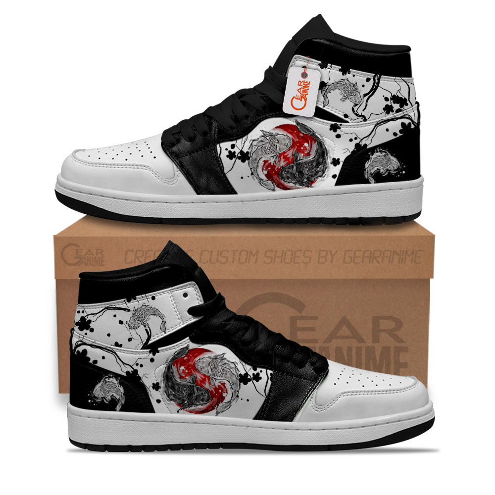 Japanese Yin Yang Koi Fish J1s Sneakers - Image 2