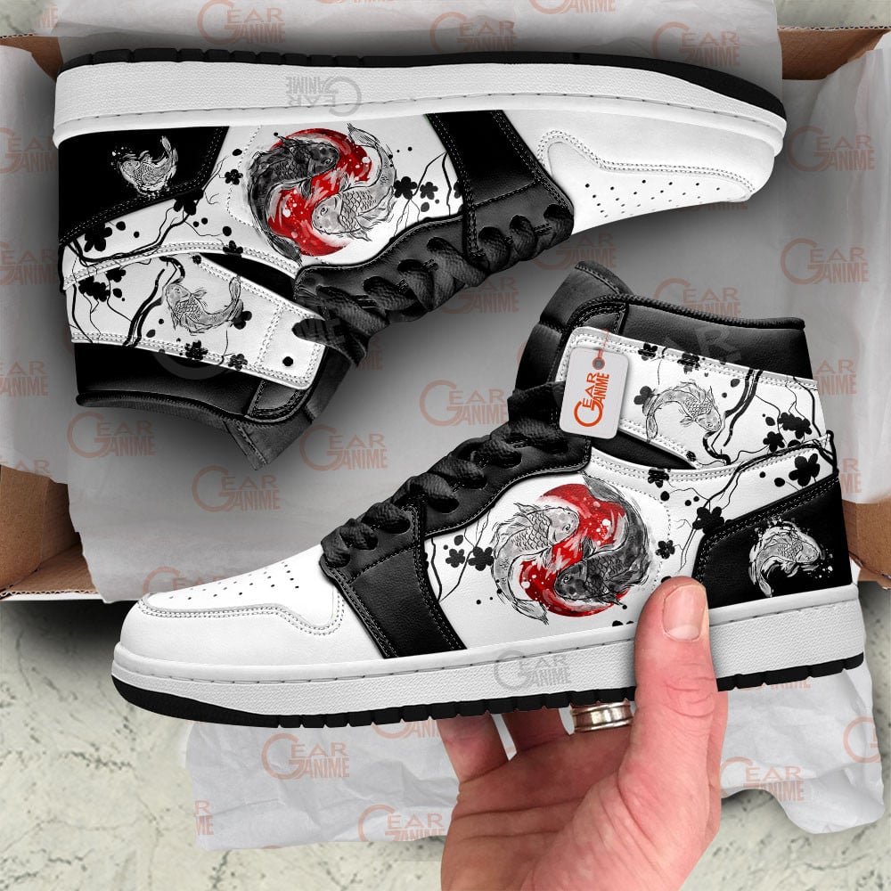 Japanese Yin Yang Koi Fish J1s Sneakers - Image 3