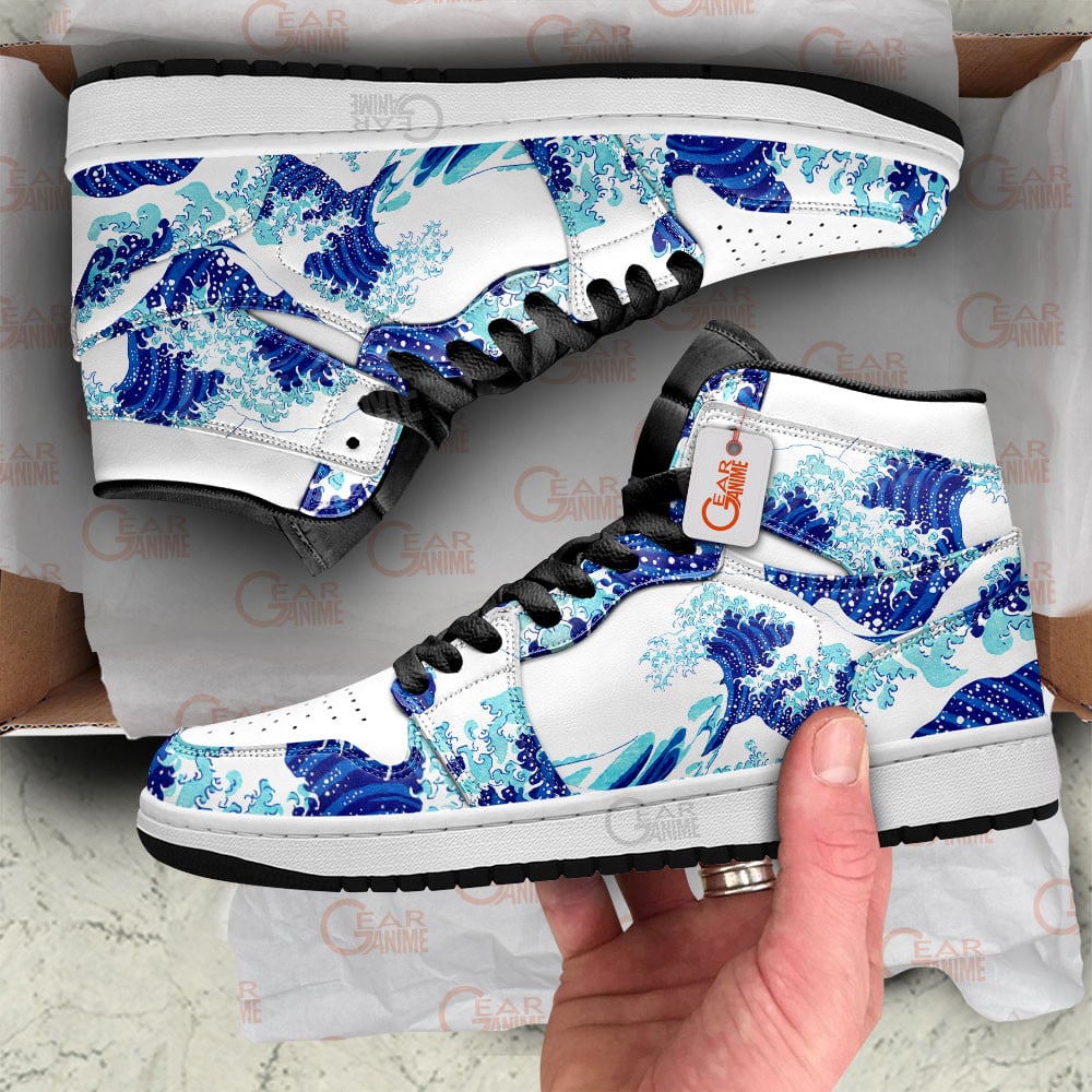 Japanese Kanagawa Great Wave J1s Sneakers - Image 3
