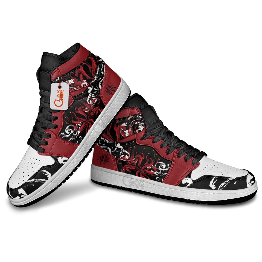 Red Spider Lily Flowers J1s Sneakers Japanese Styles - Image 4