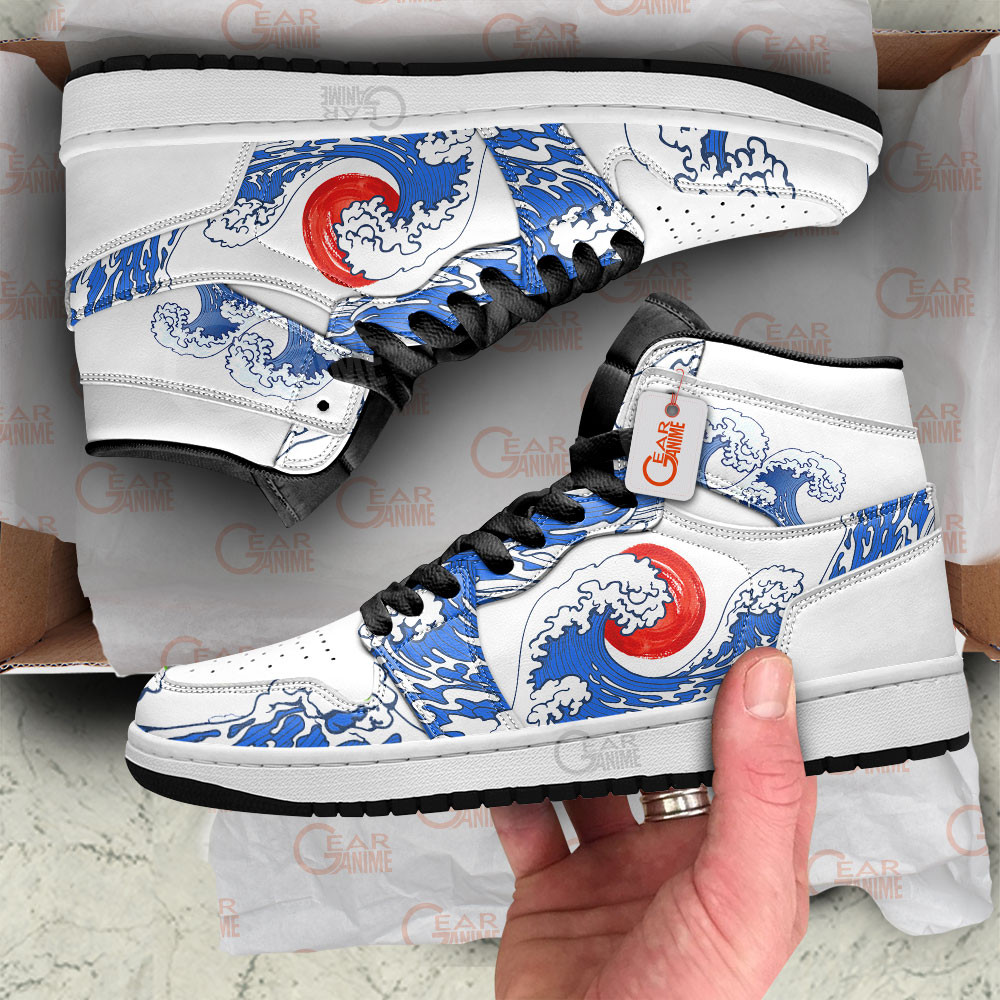 Japanese Kanagawa Wave Red Sun J1s Sneakers 2 - Image 2