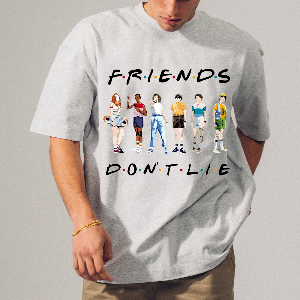 Men's Movies Poster Hoodie Sweatshirt Friends Don't Lie Graphic Printed Hoodie Coat - Image 5