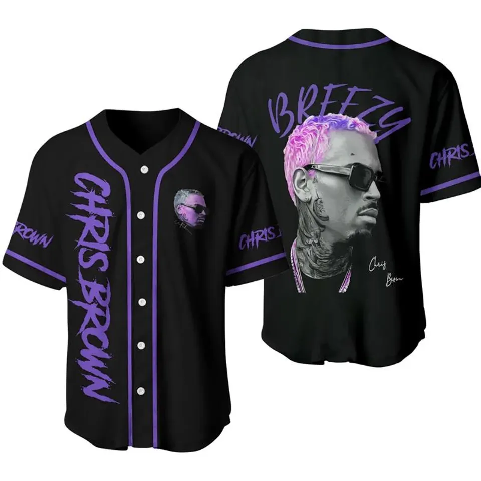 Chris Brown Jersey Shirt, Chris Brown Music Tour 2025 Baseball Jersey - Image 4
