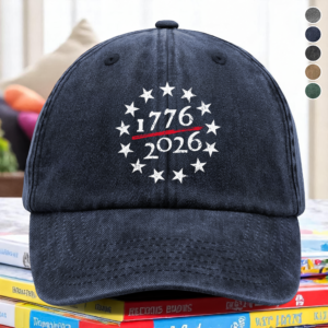 Alternative view of 1776 - 2026 USA 250th Anniversary Washed Denim Baseball Cap HA75 898050