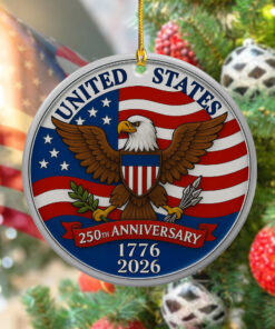 1776 -2026 American 250th Anniversary Eagle Ceramic Ornament