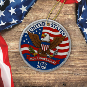 Alternative view of 1776 -2026 American 250th Anniversary Eagle Ceramic Ornament CH07 896628