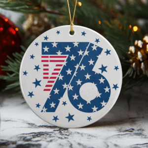 1776 America Patriotic Independence Day Ceramic Ornament HO82 900364