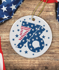 Alternative view of 1776 America Patriotic Independence Day Ceramic Ornament