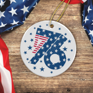 Alternative view of 1776 America Patriotic Independence Day Ceramic Ornament HO82 900364