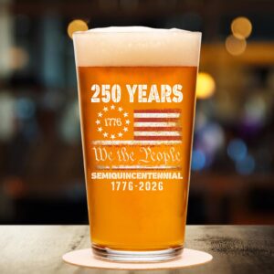 Alternative view of 1776 We The People 250 Years Semiquincentennial Glass | Happy 250th Birthday USA | Independence Day Whiskey Glass Beer Glass 682484