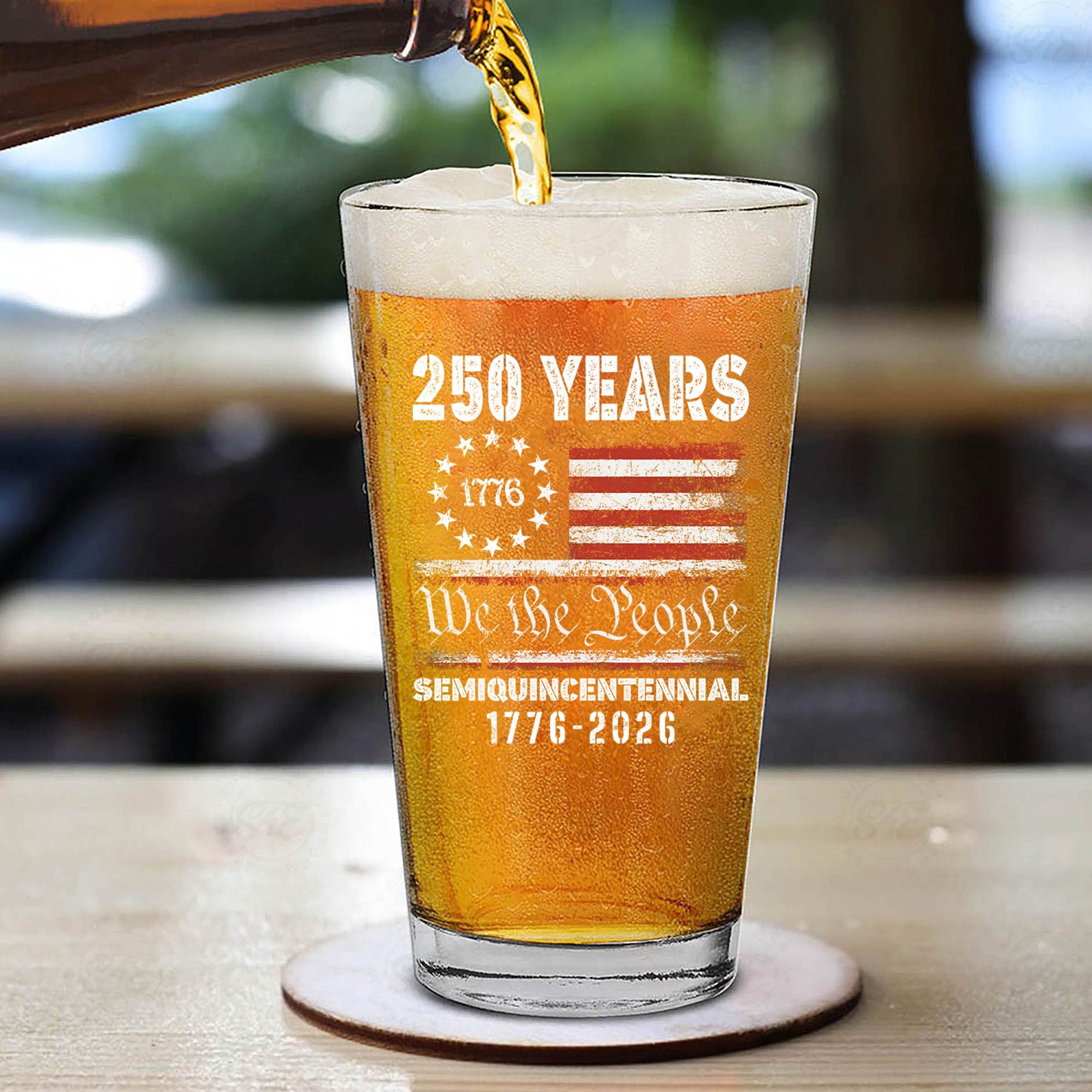 1776 We The People 250 Years Semiquincentennial Glass | Happy 250th Birthday USA | Independence Day Whiskey Glass Beer Glass 682484 - Image 4