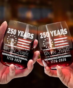 Alternative view of 1776 We The People 250 Years Semiquincentennial Wine Glass | Happy 250th Birthday USA | America Anniversary | Independence Day Wine Glass