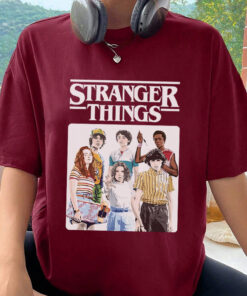 Alternative view of Stranger Things Vintage Eighties Retro Group Shot Title Logo T-Shirt, Sweatshirt, Hoodie