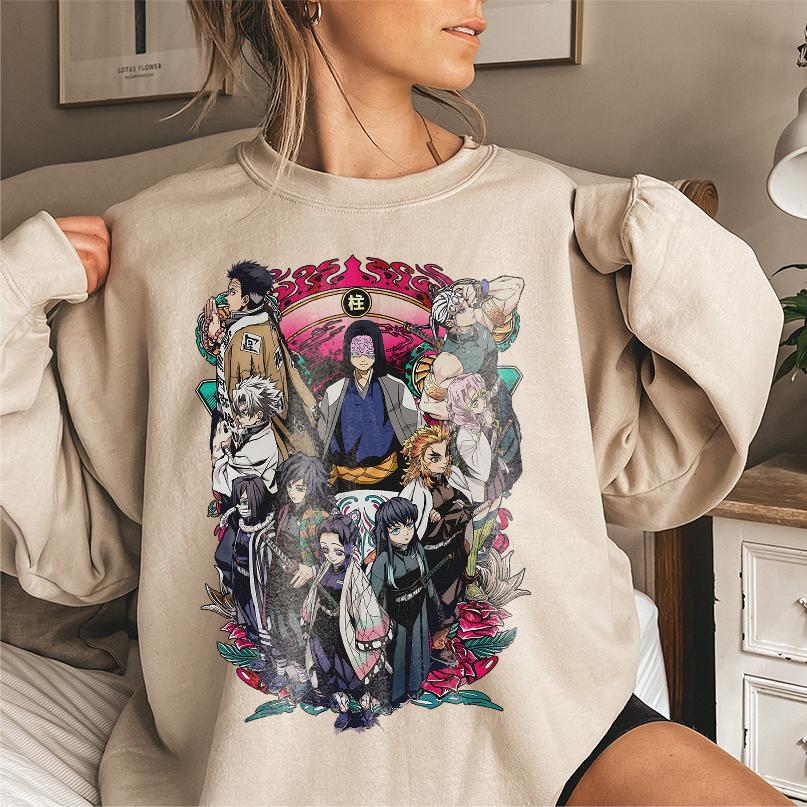 Hashira team Sweatshirt, All of Hashira Sweatshirt Hoodie, Demon Slayer t-shirt, Kimetsu no Yaiba Shirt, Anime sweatshirt hoodie, Anime lover t-shirt Menswear - Image 6