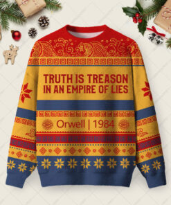 1984 Orwell Ugly Christmas Fuzzy Fleece Sweatshirt