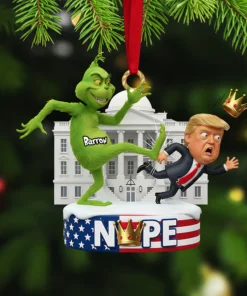 Funny Trump Ornament, The Grinch Nope Kings Ornament, Merry Grinchmas Ornament