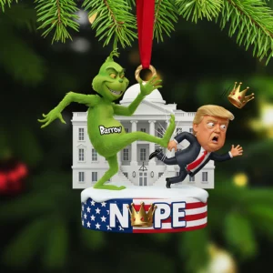 Funny Trump Ornament, The Grinch Nope Kings Ornament, Merry Grinchmas Ornament