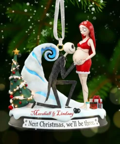 Jack And Sally Christmas Ornament, Nightmare Couple Ornament, Humorous Christmas Tree Decor