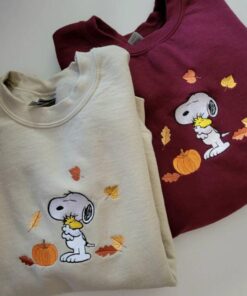 Snoopy Hug Woodstock Pumpkin Autumn Embroidered, Snoopy Halloween