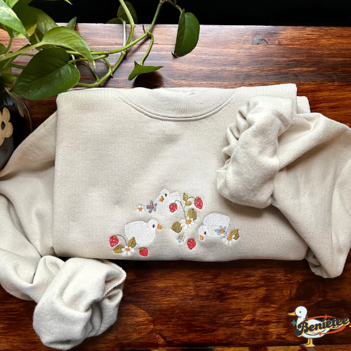 Strawberry Duck Embroidered Crewneck - Image 3