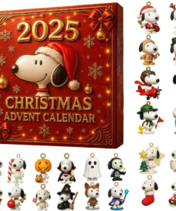 Alternative view of Snoopy Christmas Advent Calendar, Christmas Countdown Advent Calendar Gift Box With 24 Acrylic Ornaments