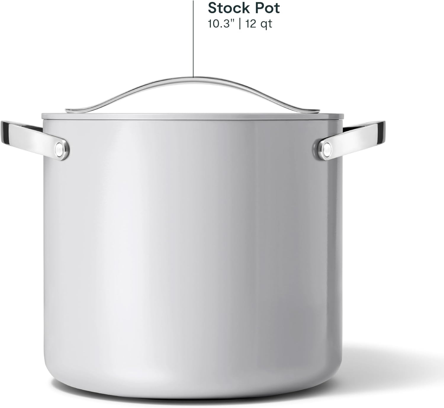 Caraway 12qt Nonstick Ceramic Stockpot with Lid, Grey - Image 2