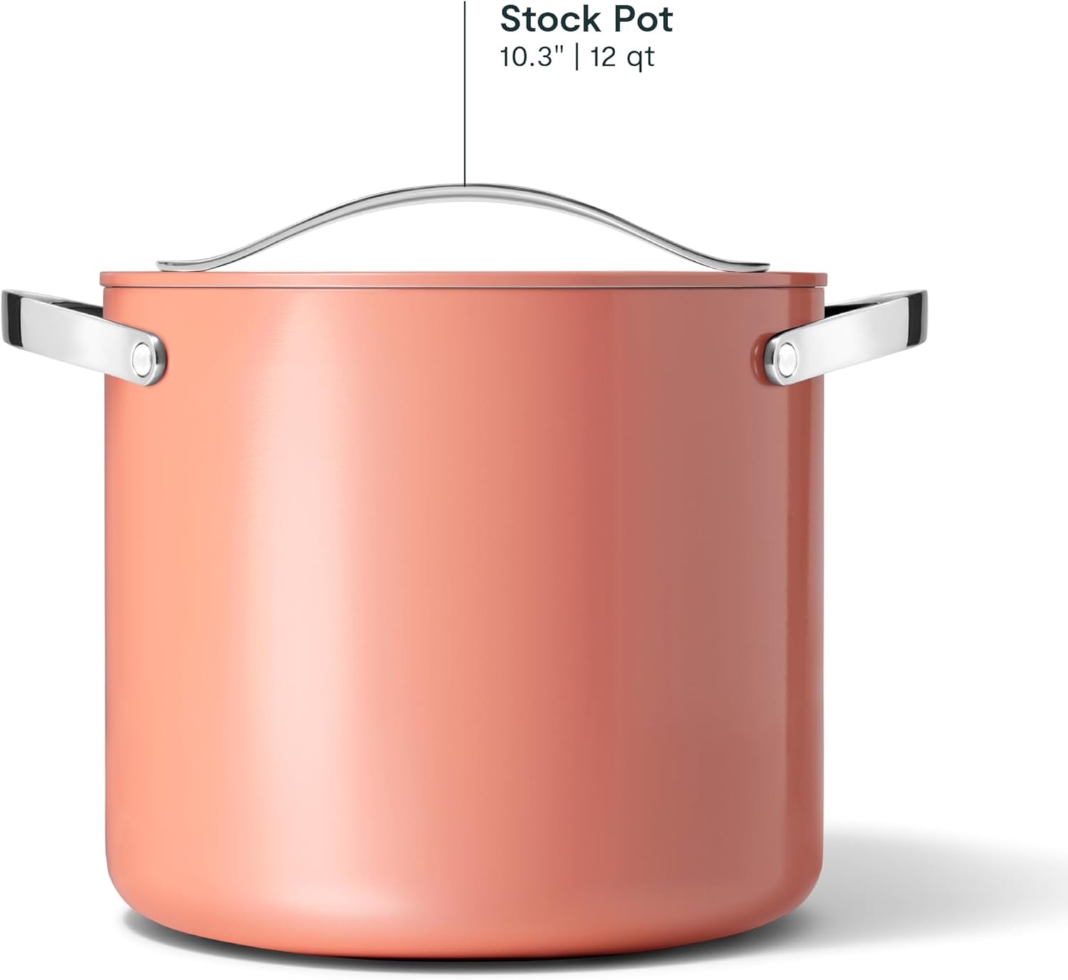 Caraway 12qt Nonstick Ceramic Stockpot with Lid, Terracotta - Image 3