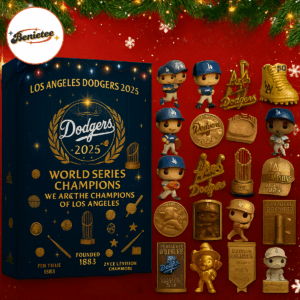LA Dodgers World Series Champions 2025 Advent Calendar, Christmas Countdown Advent Calendar Gift Box With 24 Acrylic Ornaments
