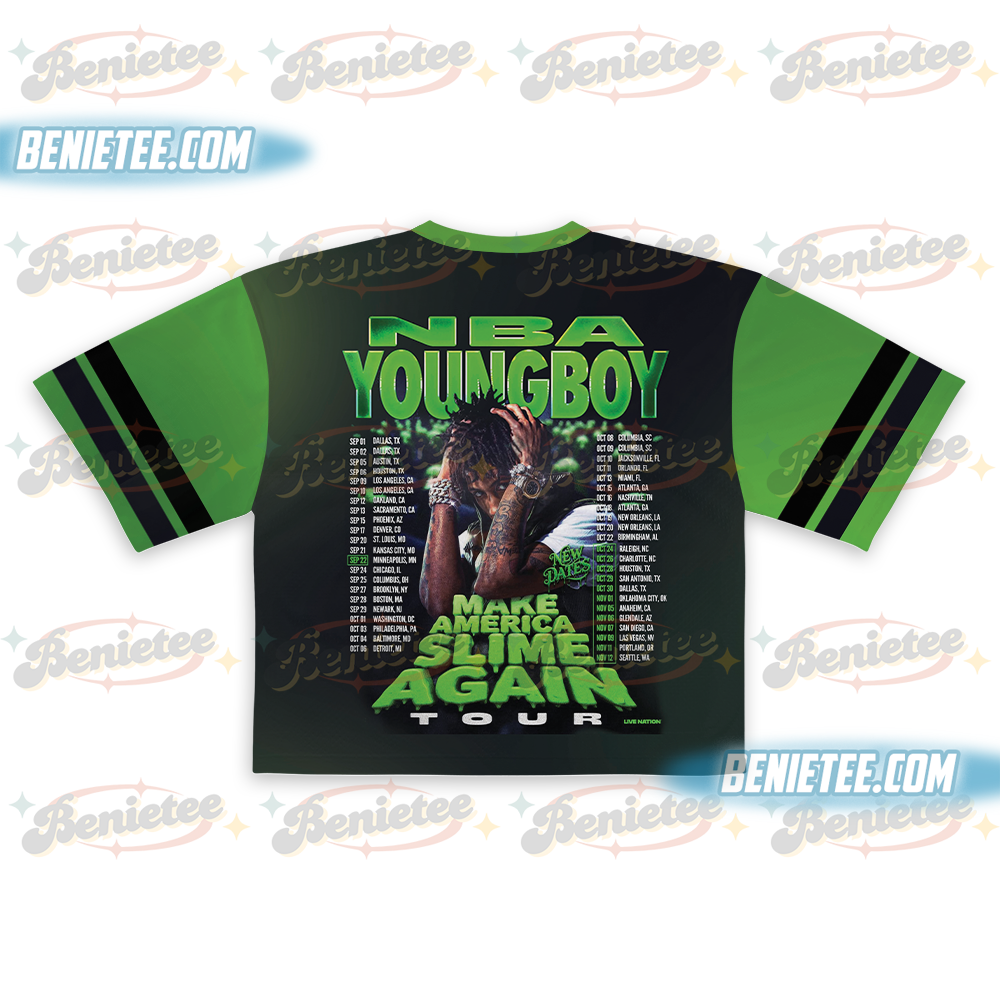 NBA YoungBoy Make America Slime Again Tour 2025 Croptop Football - Image 3