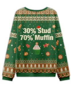 Alternative view of 2025 30 Percent Stud 70 Percent Muffin Ugly Christmas Sweater