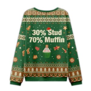 Alternative view of 2025 30 Percent Stud 70 Percent Muffin Ugly Christmas Sweater
