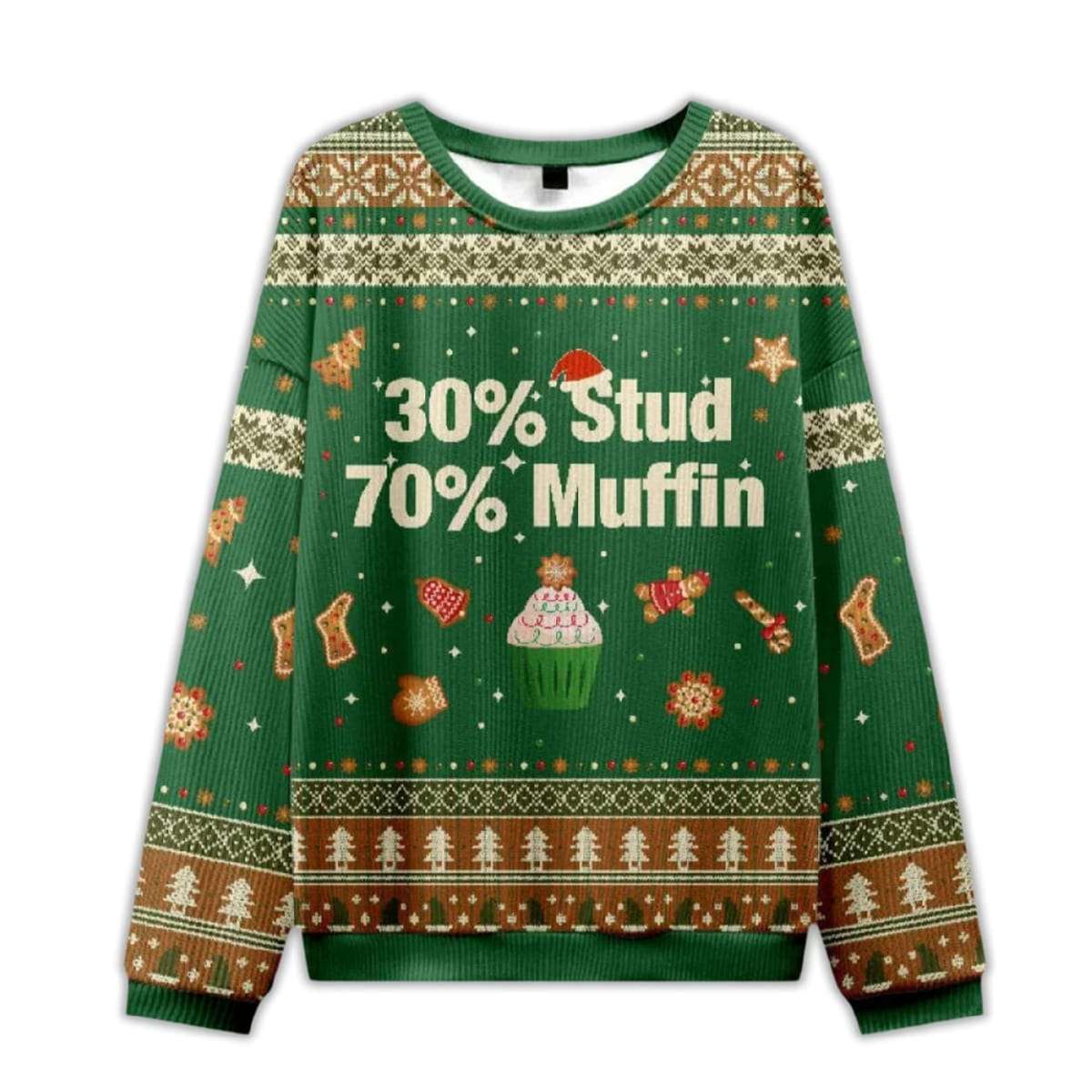 2025 30 Percent Stud 70 Percent Muffin Ugly Christmas Sweater