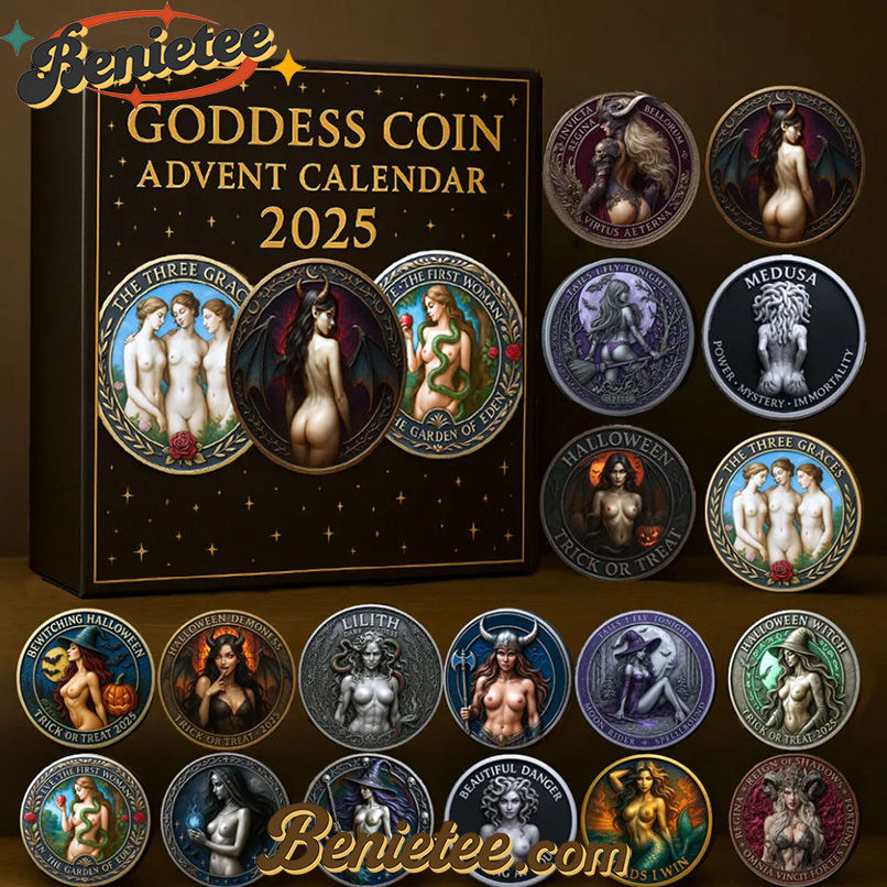 2025 Goddess Coin Advent Calendar, Christmas Countdown Advent Calendar Gift Box with 24 Acrylic Ornaments - Image 3