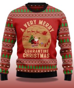 Alternative view of 2025 A Very Merry Quarantine Christmas Ugly Christmas Sweater