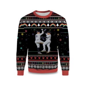 2025 Aaron Judge and Anthony Rizzo NY Yankees Ugly Christmas Sweater