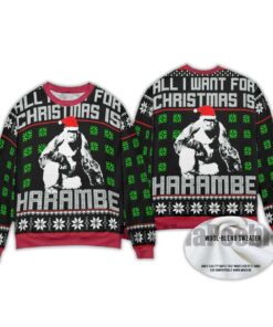 2025 All I Want For Christmas Is Harambe Ugly Christmas Sweater