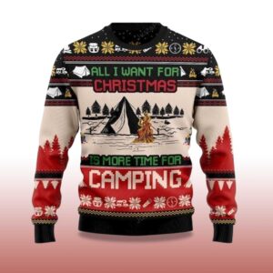 Alternative view of 2025 All I Want For Christmas Is More Time For Camping Ugly Christmas Sweater