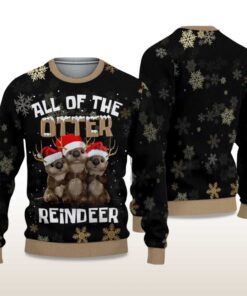 Alternative view of 2025  All Of The Otter Reindeer Ugly Christmas Sweater