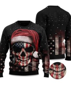 2025 Amazing Skull Christmas Ugly Christmas Sweater