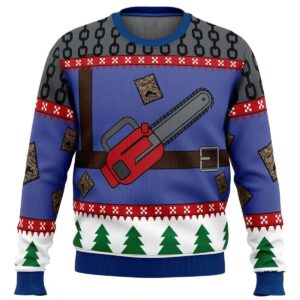 2025 Ash J Williams Chainsaw Weave Dead by Daylight Ugly Christmas Sweater