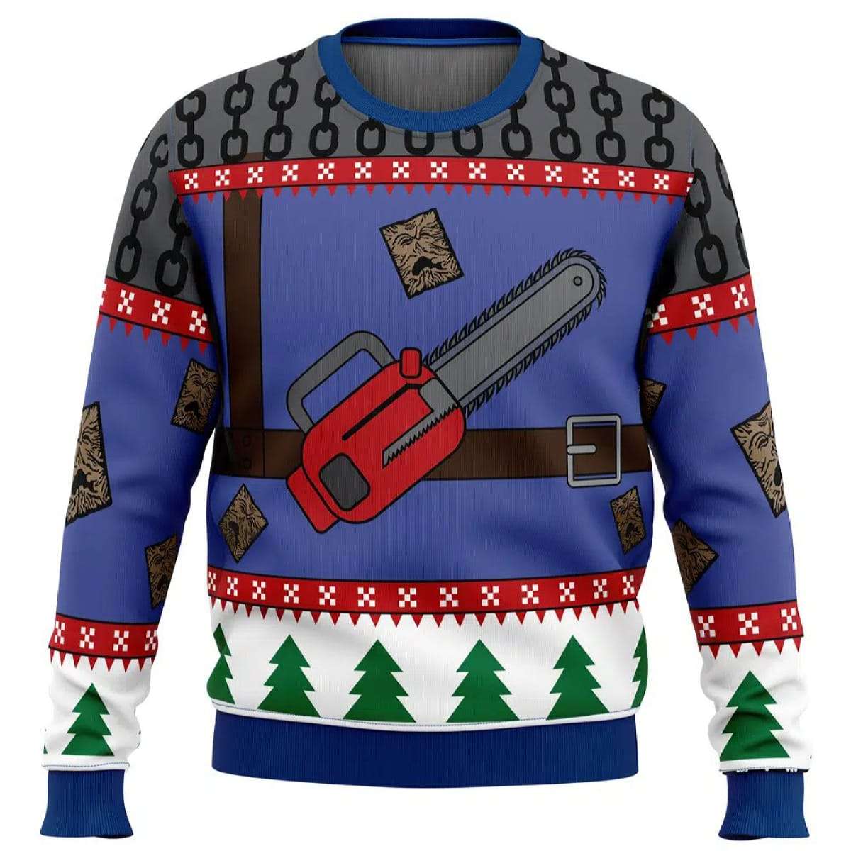 2025 Ash J Williams Chainsaw Weave Dead by Daylight Ugly Christmas Sweater