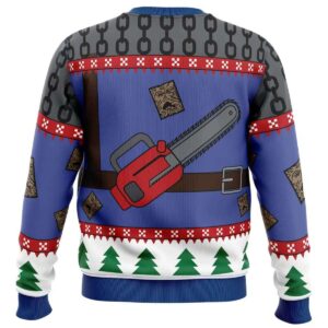 Alternative view of 2025 Ash J Williams Chainsaw Weave Dead by Daylight Ugly Christmas Sweater