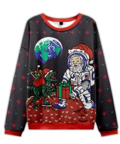 2025 Astronaut Santa Ugly Christmas Sweater