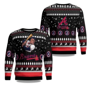 2025 Atlanta Cartoon Braves Christmas Ugly Sweater